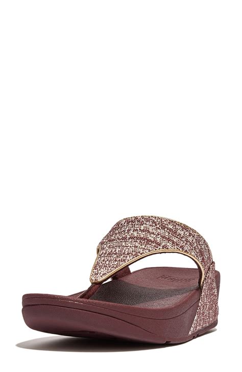 Fitflop Lulu Shimmerweave Flip Flop In Brown Lyst