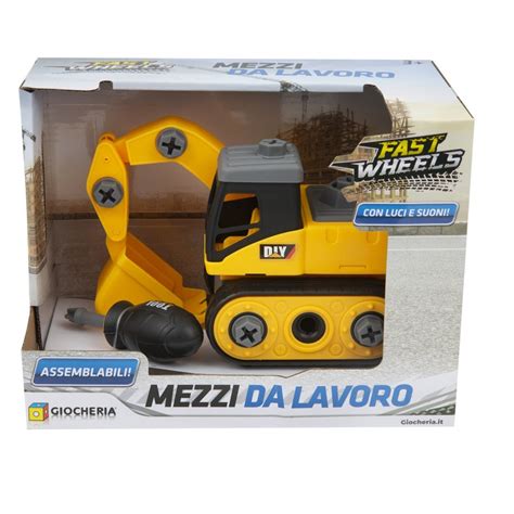 FAST WHEELS Mezzi Da Lavoro Luci E Suona Smonta E Rimonta 3 Modelli