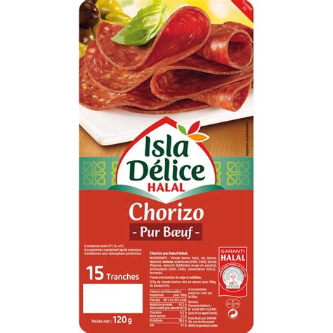 Isla Delice Chorizo Pur Boeuf Halal G Chronodrive