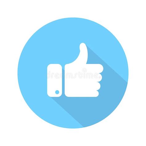 Like Flat Icon Vector Thumb Up Symbol Button Illustration Editorial