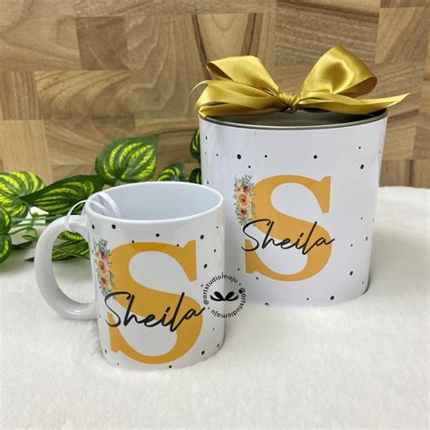 Caneca Na Lata Personalizada Inicial Nome Elo7