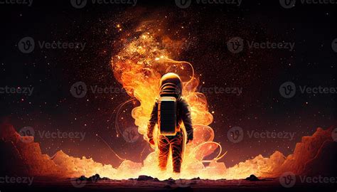 Burning Astronaut Wallpaper