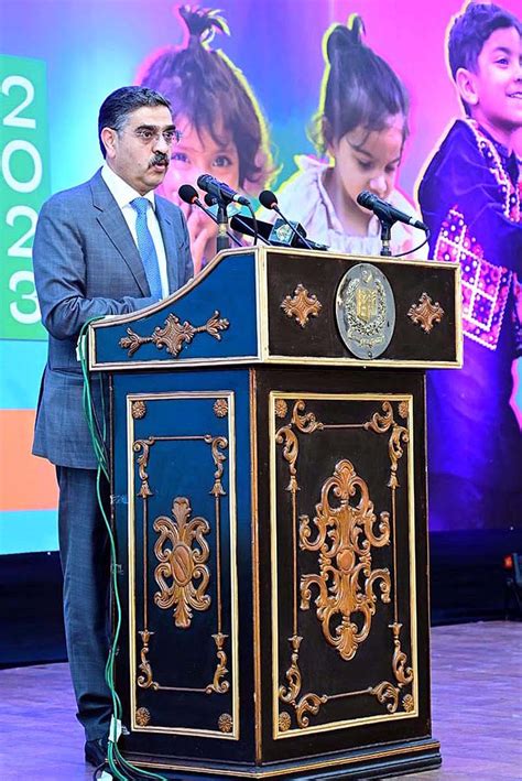 The Caretaker Prime Minister Anwaar Ul Haq Kakar Addresses A Ceremony