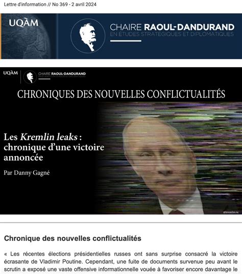 Lettre Dinformation No 369 2 Avril 2024 Chaire Raoul Dandurand En