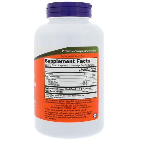 Now Foods, Psyllium Husk Caps, 700 mg, 180 Capsules - iHerb