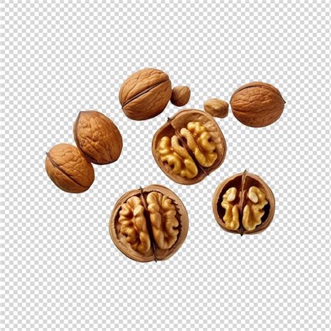 Premium PSD A Collection Of Nuts Walnuts Isolated On A White Background