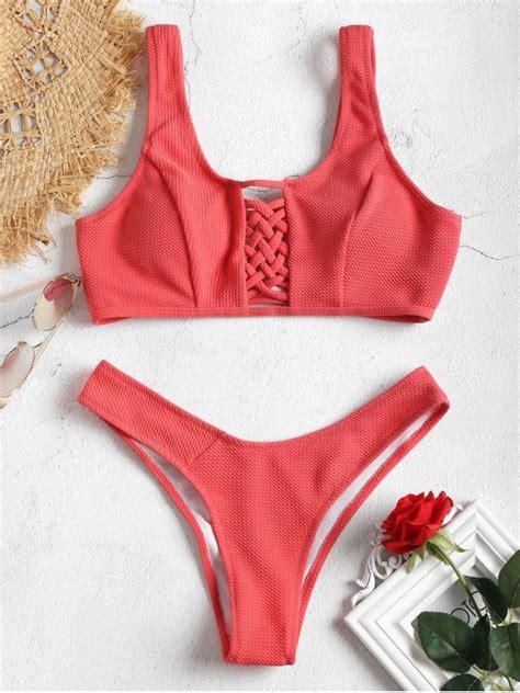 Lattice Front Tank Bikini Supper Strappy Super Cute Let Our Bright