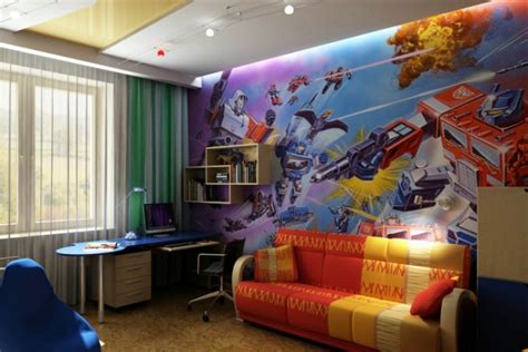 Fresque Murale Dans La Chambre Denfant Dessins Joviaux