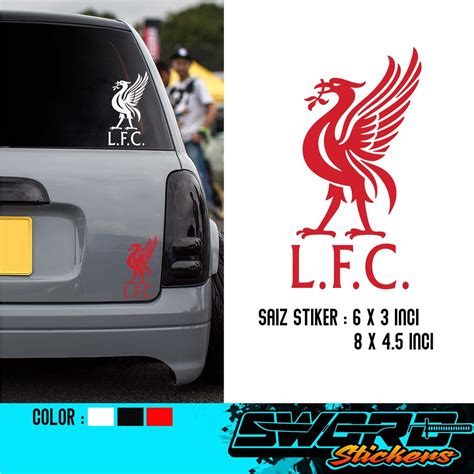 Stiker Bola Liverpool Liverpool Football Club Sticker Stiker Kereta