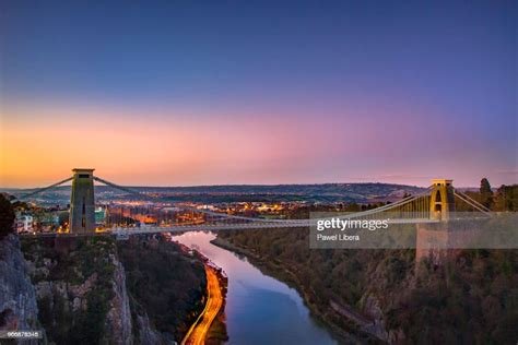 Clifton Suspension Bridge At Sunrise Bristol United Kingdom High Res