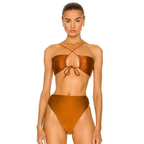 Jade Swim Swim New Jade Swim Livi Bikini Top In Bronze Sheen Burnt