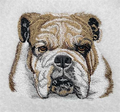 Embroidery Design: Bulldog Face Front 3 Sizes