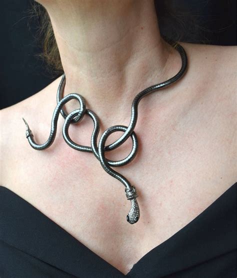 Black Silver Gold Snake Necklace Choker FLEXIBLE BENDABLE TRANSFORMER