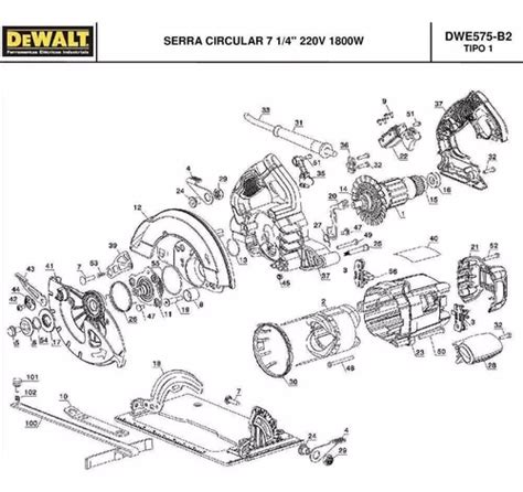 Vista Explodida Serra Circular Dewalt Dwe B Tipo V