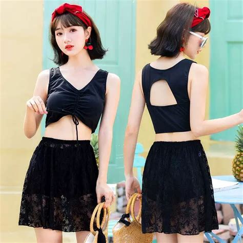 Bộ đồ bơi nữ ba mảnh ngực nhỏ tụ tập áo bikini gợi cảm dành cho sinh viên phiên bản Hàn