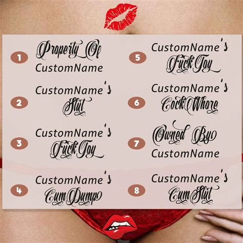 4x Personalised Adult Temporary Tattoos Tramp Stamps Ddlg Etsy Canada