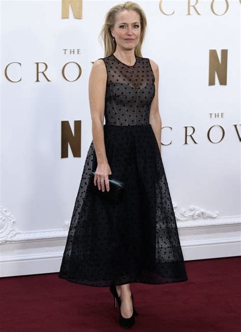 Gillian Anderson's Sheer Polka-Dot Dress Steals Spotlight at The Crown ...