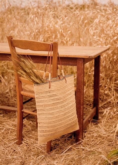 Francisco Basket Natural Embroidered Raffia Sézane