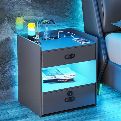 Buy Hnebc Rgb Led Nightstand With Auto Sensor Smart Bedside Tables