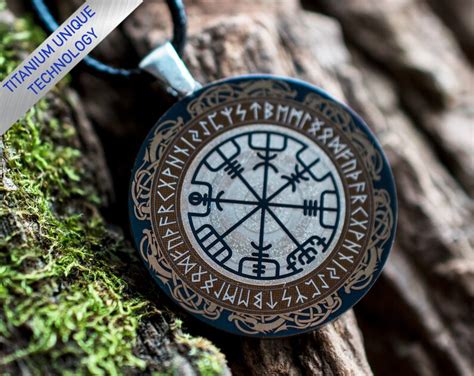 Viking Necklace Compass Custom Engrave Rune Compass Magic Etsy