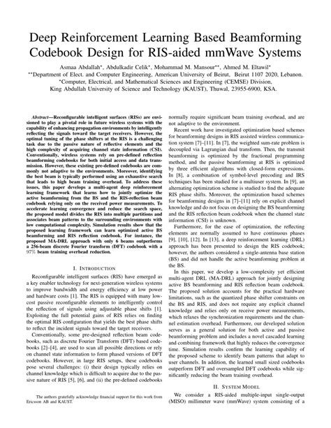 Pdf Deep Reinforcement Learning Based Beamforming Codebook Design For