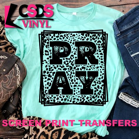 Screen Print Transfer Leopard Pray Black Csds Vinyl