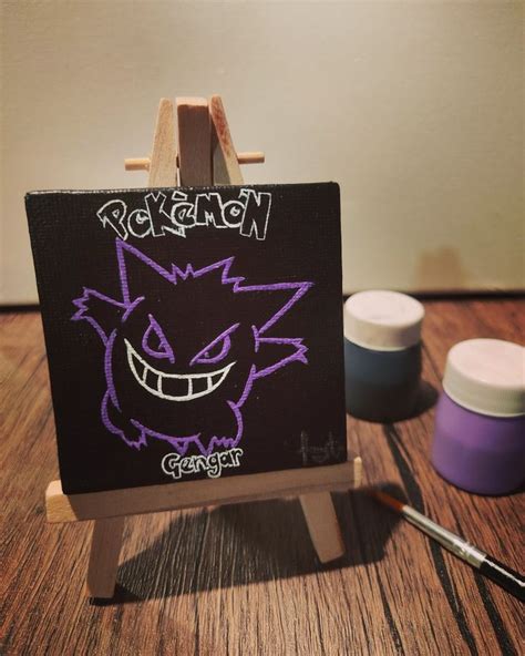 Gengar Pokemon Painting Small Canvas Art Simple Canvas Paintings