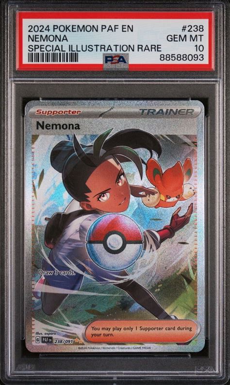 Nemona 2024 Paldean Fates 238 091 Special Illustration Rare PSA 10