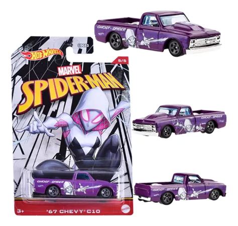 Hot Wheels Marvel Spider man Ghost spider 67 Chevy C10 Cuotas sin interés