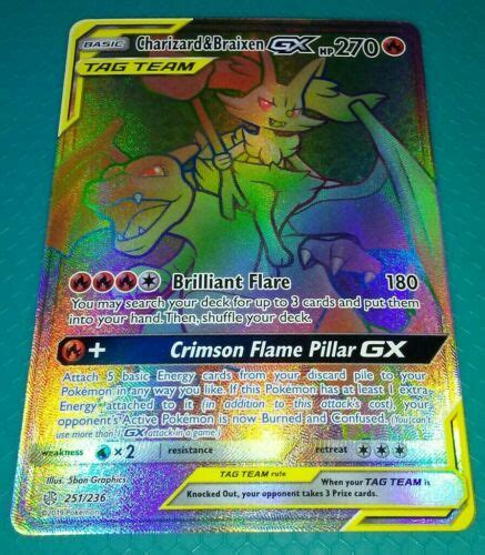 Charizard Braixen Rainbow Secret Rare 251 236 Pokemon Cosmic Eclipse