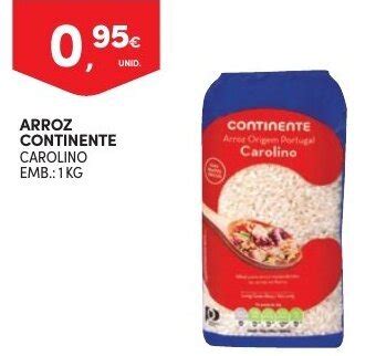 Promoção Arroz Carolino Continente 1kg em Continente