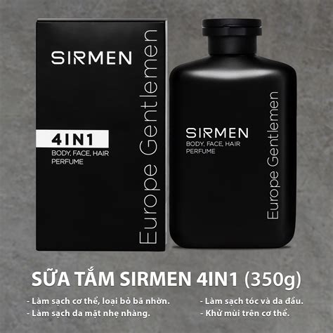 Sữa tắm gội nam 4 in 1 hương nước hoa châu Âu SIRMEN Europe Gentlemen