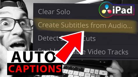 How To Create Auto Captions Fast In Davinci Resolve Ipad Youtube