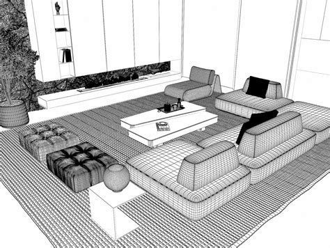 Modern Living Room 3D Model - TurboSquid 2167769