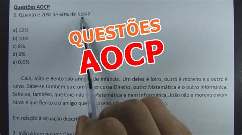 QUESTÕES AOCP 6 QUESTÕES DE CONCURSO YouTube