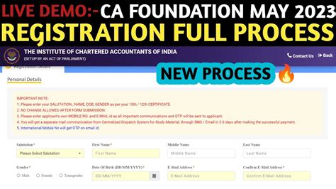 Ca Foundation May Registration Full Process How To Register Ca