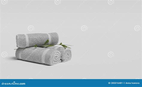 Rolled Terry Towel Isolated On White Background Vector Item