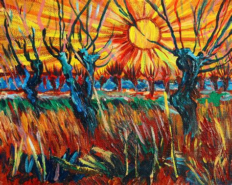 Willows At Sunset Study Of Vincent Van Gogh Painting By Karon Melillo