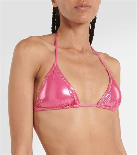 Love Lam Triangle Bikini Top In Pink Reina Olga Mytheresa