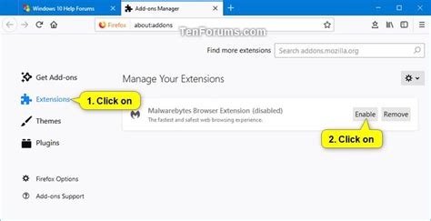 Enable or Disable Extensions in Mozilla Firefox | Tutorials 