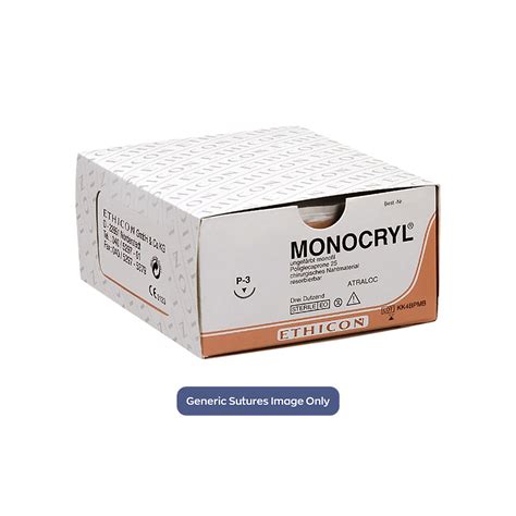 Amtech Medical Ethicon Monocryl 40 Rb 117mm 70cm Suture Box 36 Y304h