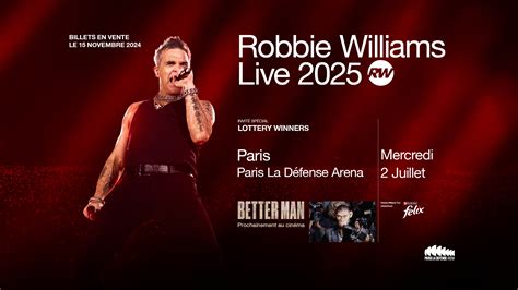 ROBBIE WILLIAMS Concert Paris La Défense Arena Infos Billets