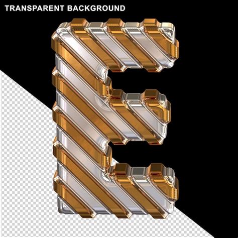 Prata finas tiras diagonais douradas letra maiúscula e PSD Premium