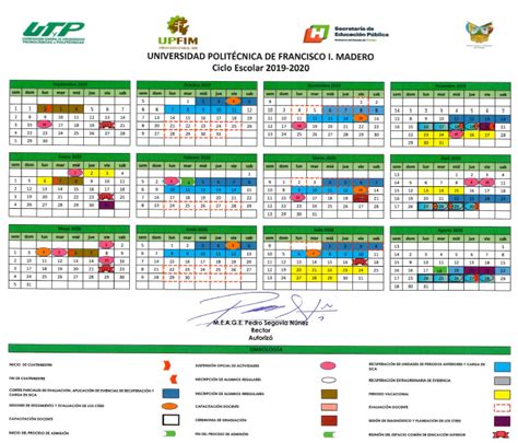 Calendario Escolar Universidad Polit Cnica De Francisco I Madero