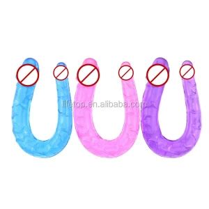 Buy Soft TPE Double Headed Sex Toy Vagina Anal Crystal Dildo