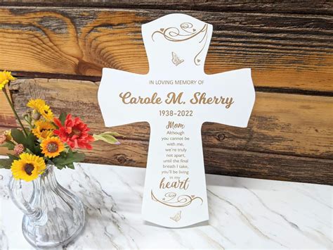 Personalized Mom Memorial Cross Custom Memorial Cross For Mom