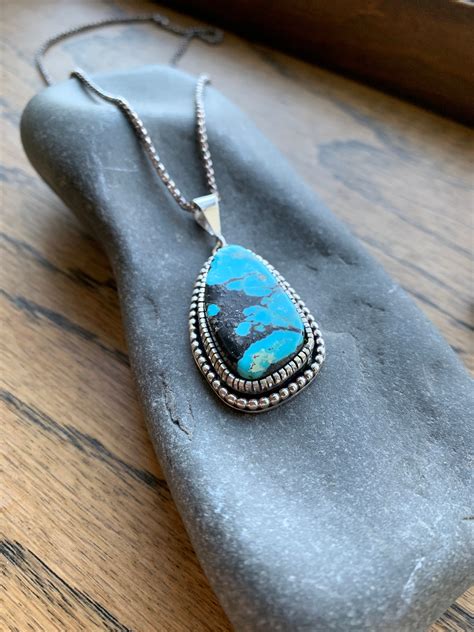 18 Sterling Silver Turquoise Pendant Creative Mode Etsy Uk