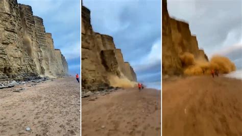 Un Grupo De Turistas Se Salva Por Poco De Ser Aplastado Por El Derrumbe