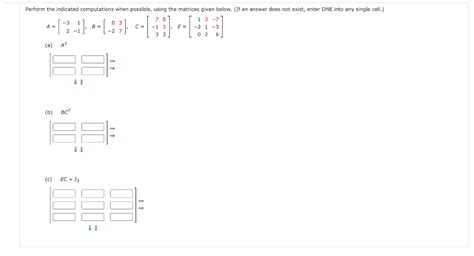 Solved Perform The Indicated Computations When Possible Chegg