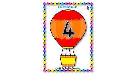 Counting In 4s Hot Air Balloons